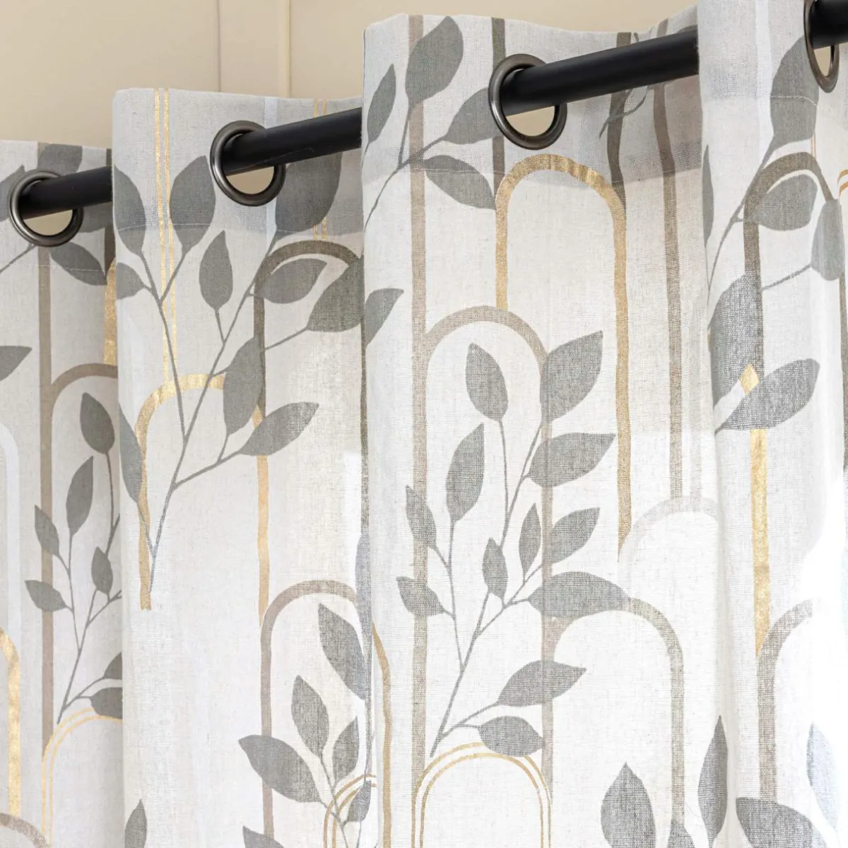 douceur d'intu017drieur Rideau coton (140 x 280 cm) Roseris Gris Online