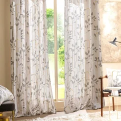 douceur d'intu017drieur Rideau coton (140 x 240 cm) Roseris Gris Hot