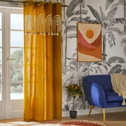 ATMOSPHERA Rideau coton (140 x 260 cm) Soleya Jaune moutarde Hot