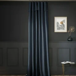 L'EFFET PAPILLON Rideau coton ajustable (140 x max 270 cm) Sixtine Bleu nuit Clearance