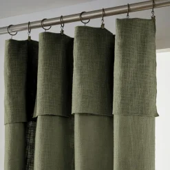 L'EFFET PAPILLON Rideau coton ajustable (140 x max 270 cm) Sixtine Vert romarin Sale