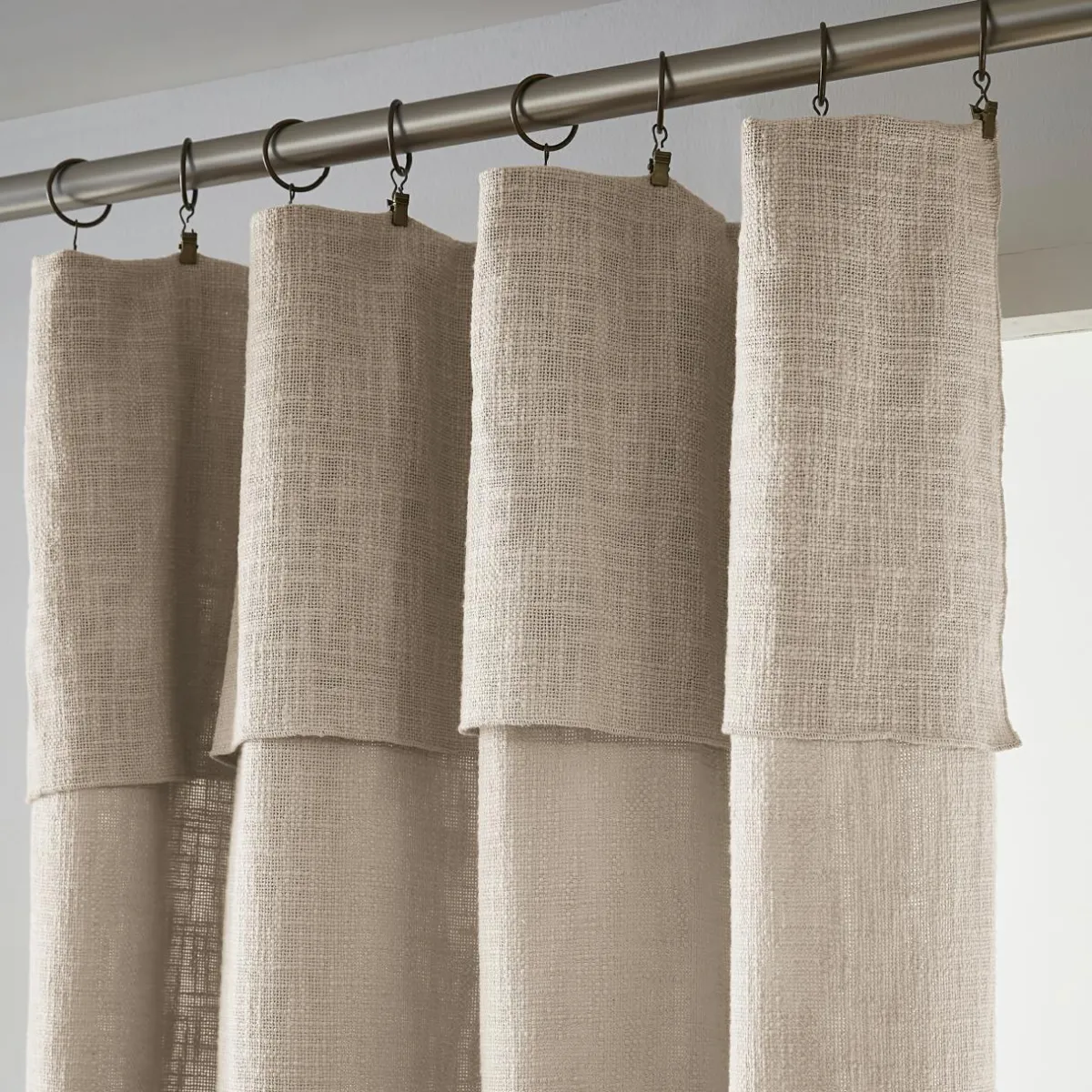 L'EFFET PAPILLON Rideau coton ajustable (140 x max 270 cm) Sixtine Beige Sale