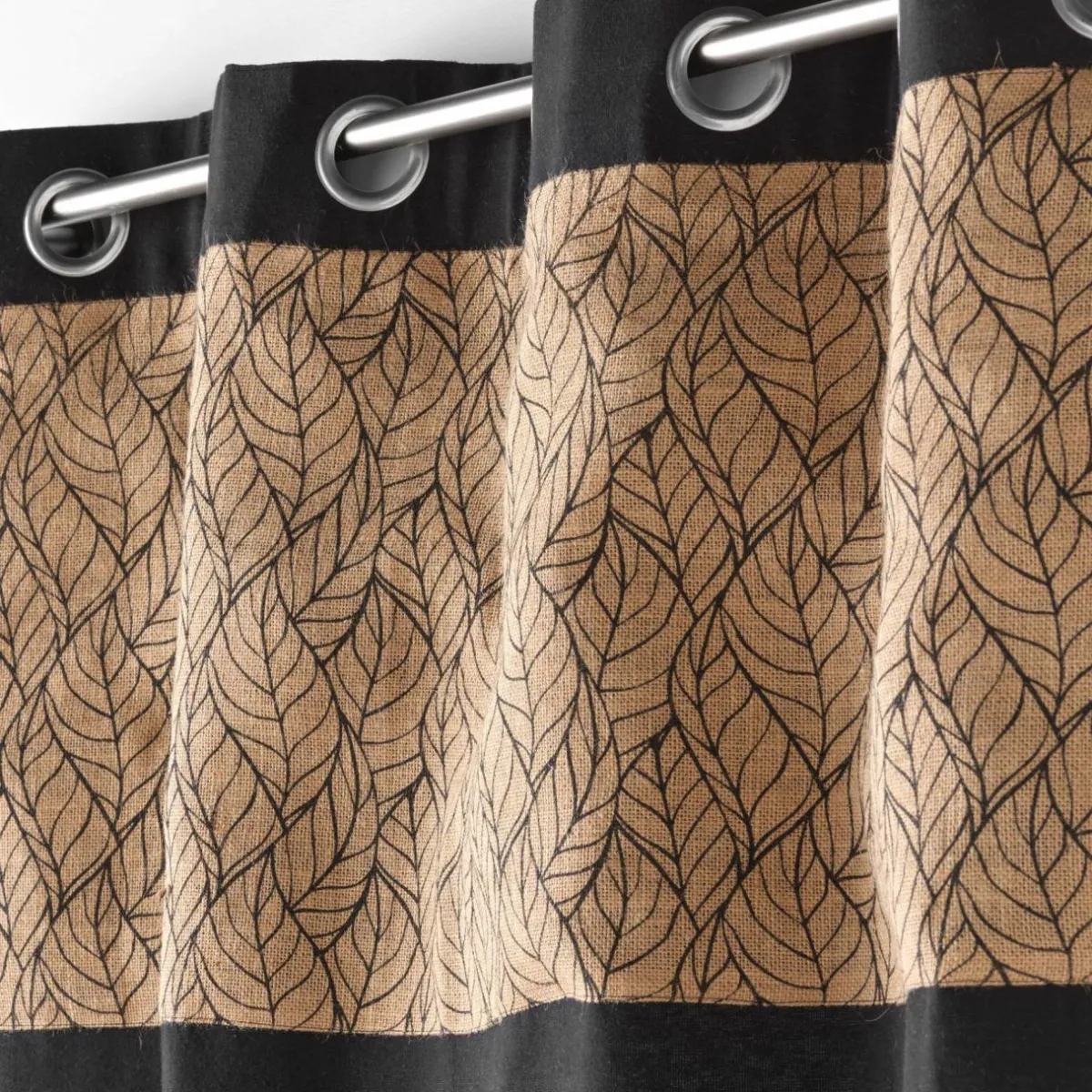 EMINZA Rideau coton et jute (140 x 280 cm) Nama Noir New