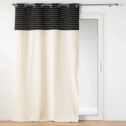 DOUCEUR D'INTERIEUR Rideau coton recyclé (140 x 240 cm) Linechic Noir Online