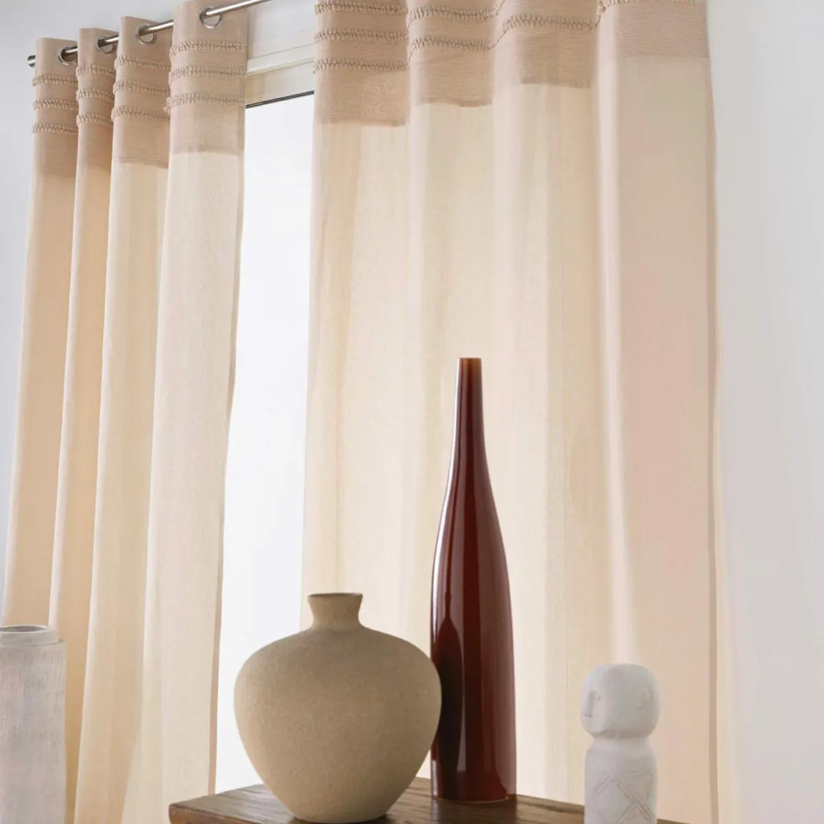 douceur d'intu017drieur Rideau coton tufté (140 x 240 cm) Hilary Beige Clearance