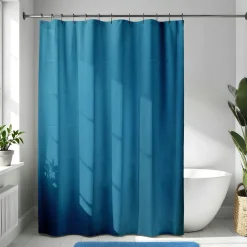 TENDANCE Rideau de douche à anneaux (180 x 200 cm) Diamants Bleu canard Online