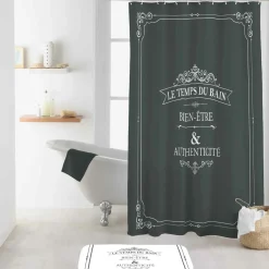 douceur d'intu017drieur Rideau de douche à anneaux (180 x 200 cm) Vintage Gris New