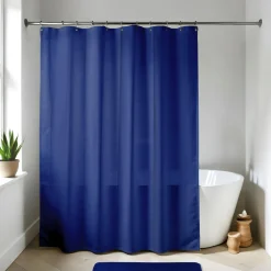 Rideau de douche à anneaux (180 x 200 cm) Uni Bleu roi Clearance