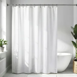 TENDANCE Rideau de douche à anneaux (180 x 200 cm) Diamants Blanc Clearance