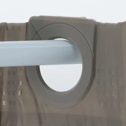 TENDANCE Rideau de douche avec œillets integrés (180 x 200 cm) Carrés Taupe Discount