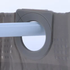 TENDANCE Rideau de douche avec œillets integrés (180 x 200 cm) Carrés Gris