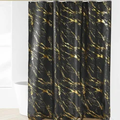 douceur d'intu017drieur Rideau de douche effet marbre (180 x 200 cm) Aquamarbre Noir