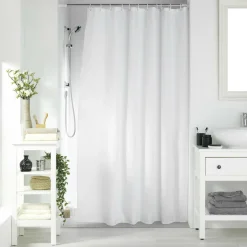 douceur d'intu017drieur Rideau de douche effet tissé à anneaux (180 x 200 cm) Quartz Blanc New