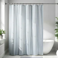 TENDANCE Rideau de douche en microfibre (180 x 200 cm) Gauffré Gris clair Online