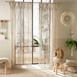 ATMOSPHERA Rideau de fil (90 x 200 cm) Macram Beige Hot