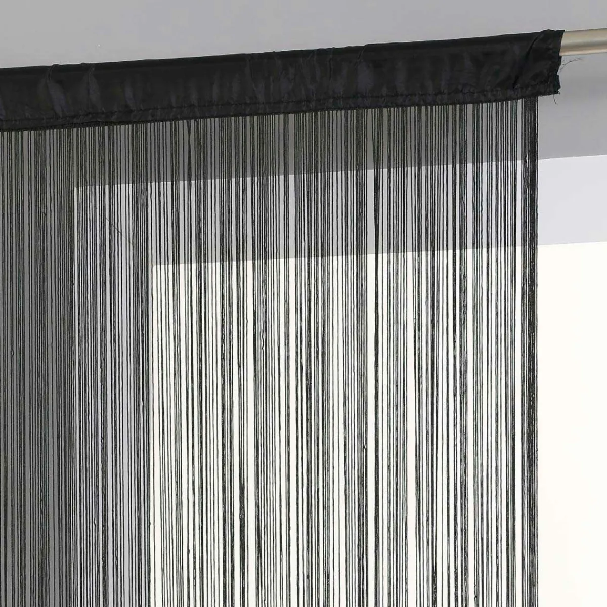 ATMOSPHERA Rideau de fil (90 x H200 cm) Uni Noir New