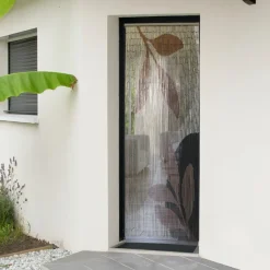 LUANCE Rideau de porte bambou (90 x 200 cm) Abstraction Beige Clearance