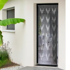 LUANCE Rideau de porte bambou (90 x 200 cm) Chevron Gris Sale