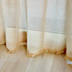 LUANCE Rideau de porte tissé (135 x 225 cm) Natural Taupe