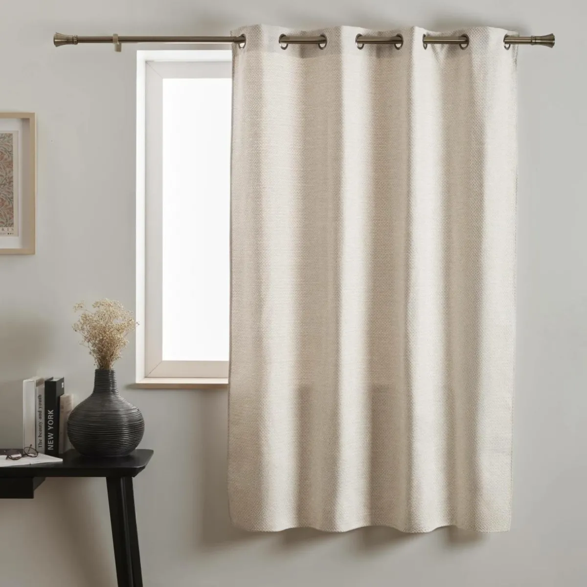 EMINZA Rideau effet chiné (140 x 180 cm) James sable Beige