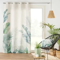 douceur d'intu017drieur Rideau effet lin (140 x 260 cm) Native Vert Sale