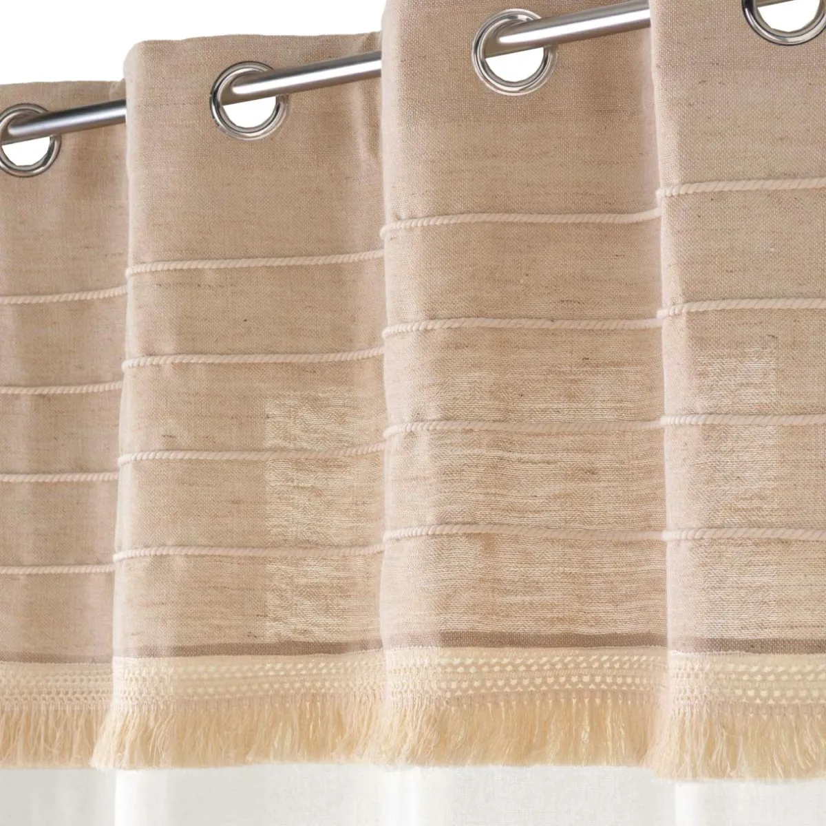 douceur d'intu017drieur Rideau en coton et jute (140 x 240 cm) Cirrus Beige Online