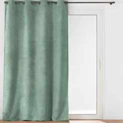 douceur d'intu017drieur Rideau flanelle relief (140 x 240 cm) Flanela Vert kaki New