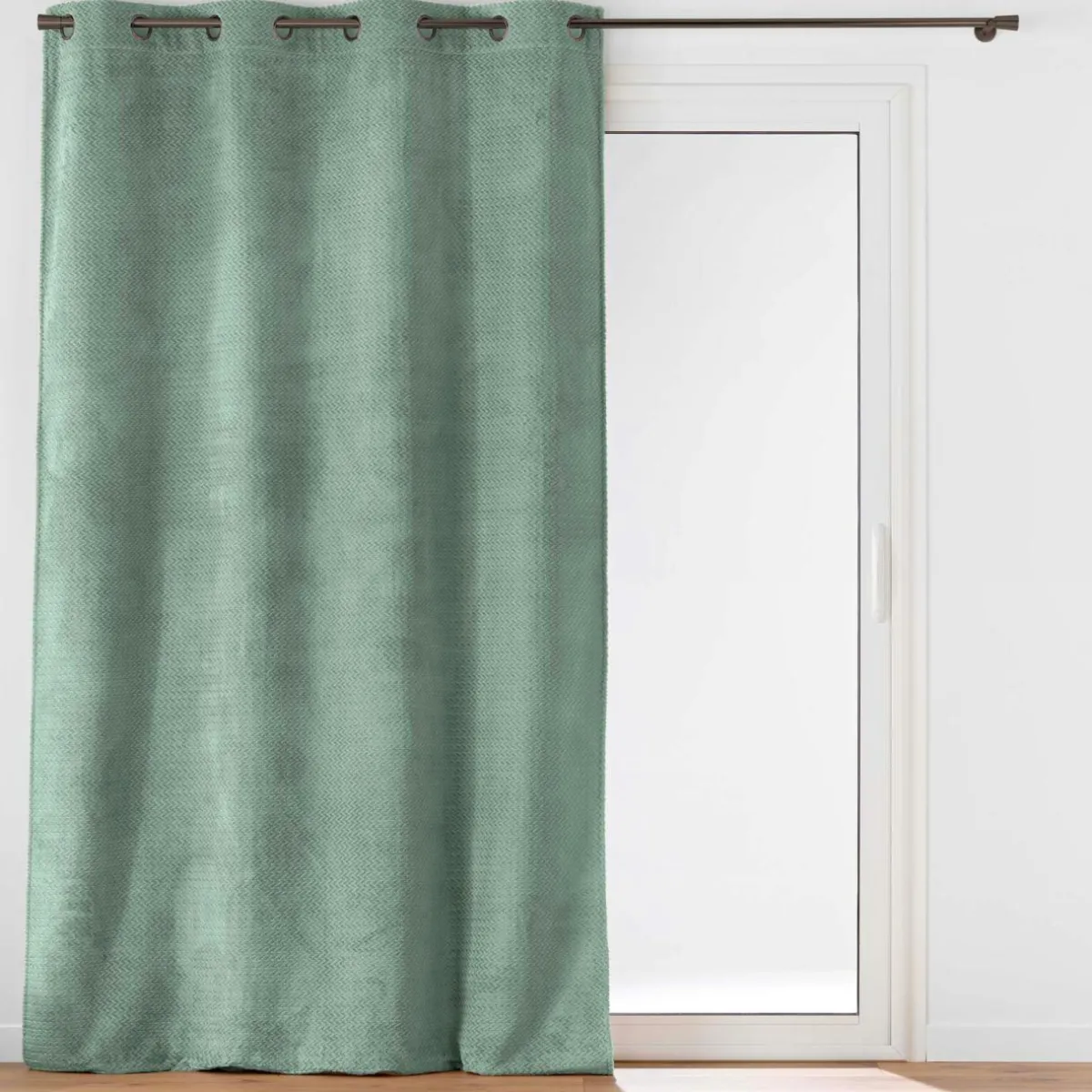 douceur d'intu017drieur Rideau flanelle relief (140 x 240 cm) Flanela Vert kaki New