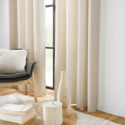 douceur d'intu017drieur Rideau flanelle relief (140 x 260 cm) Java Ecru Discount