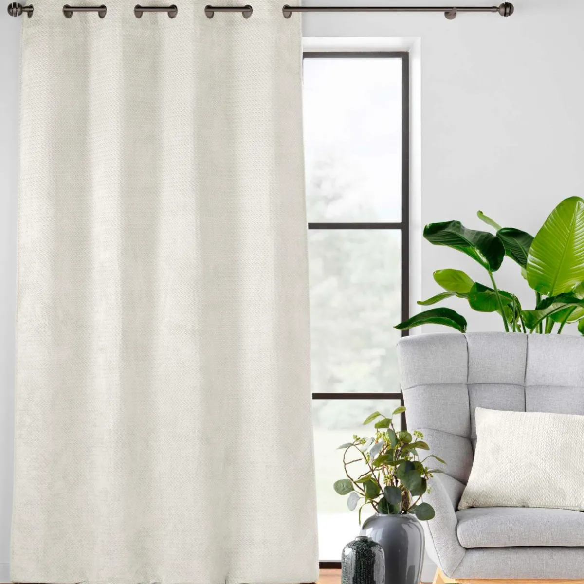 douceur d'intu017drieur Rideau flanelle relief (140 x 240 cm) Flanela Ecru Online