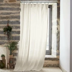 EMINZA Rideau gaze de coton ajustable (140 x max 300 cm) Gaïa pampa Beige Online