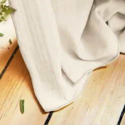 EMINZA Rideau gaze de coton ajustable (140 x max 300 cm) Gaïa pampa Beige Online