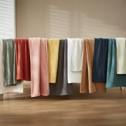 EMINZA Rideau gaze de coton ajustable (140 x max 300 cm) Gaïa Jaune safran Hot