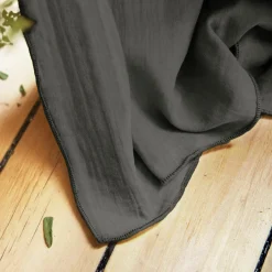 EMINZA Rideau gaze de coton ajustable (280 x max 300 cm) Gaïa Gris granit Gris foncé Discount