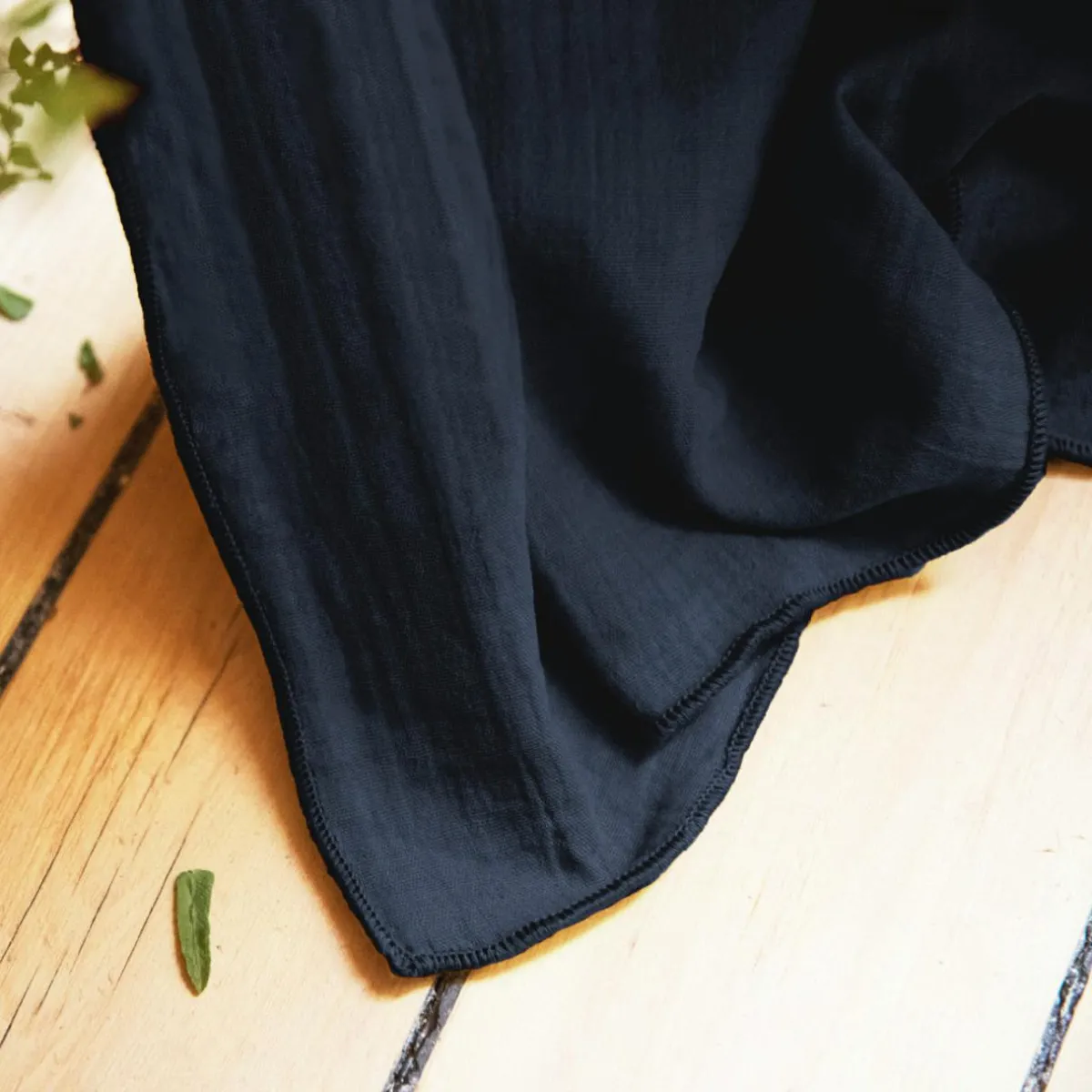 EMINZA Rideau gaze de coton ajustable (280 x max 300 cm) Gaïa Bleu nuit Clearance
