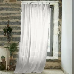 EMINZA Rideau gaze de coton ajustable (180 x max 300 cm) Gaïa Gris nuage Gris clair Sale