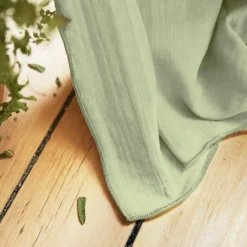 EMINZA Rideau gaze de coton ajustable (180 x max 300 cm) Gaïa Vert tilleul New