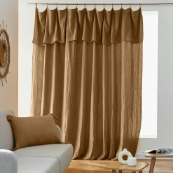 EMINZA Rideau gaze de coton ajustable (280 x max 300 cm) Gaïa Camel Sale