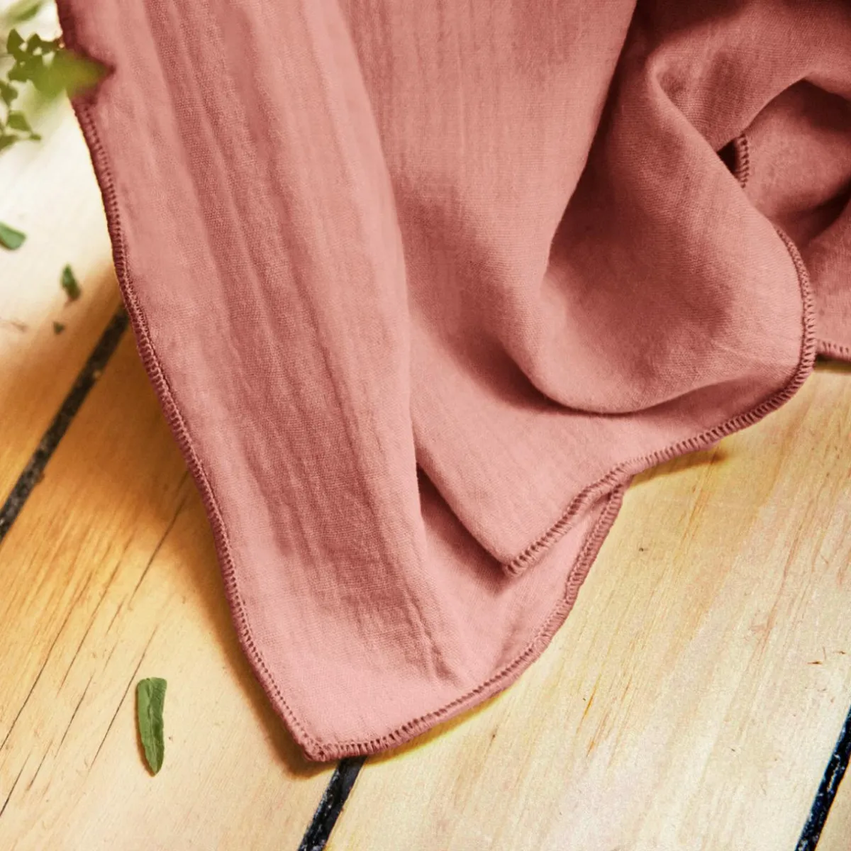 EMINZA Rideau gaze de coton ajustable (140 x max 300 cm) Gaïa Rose Pêche Clearance