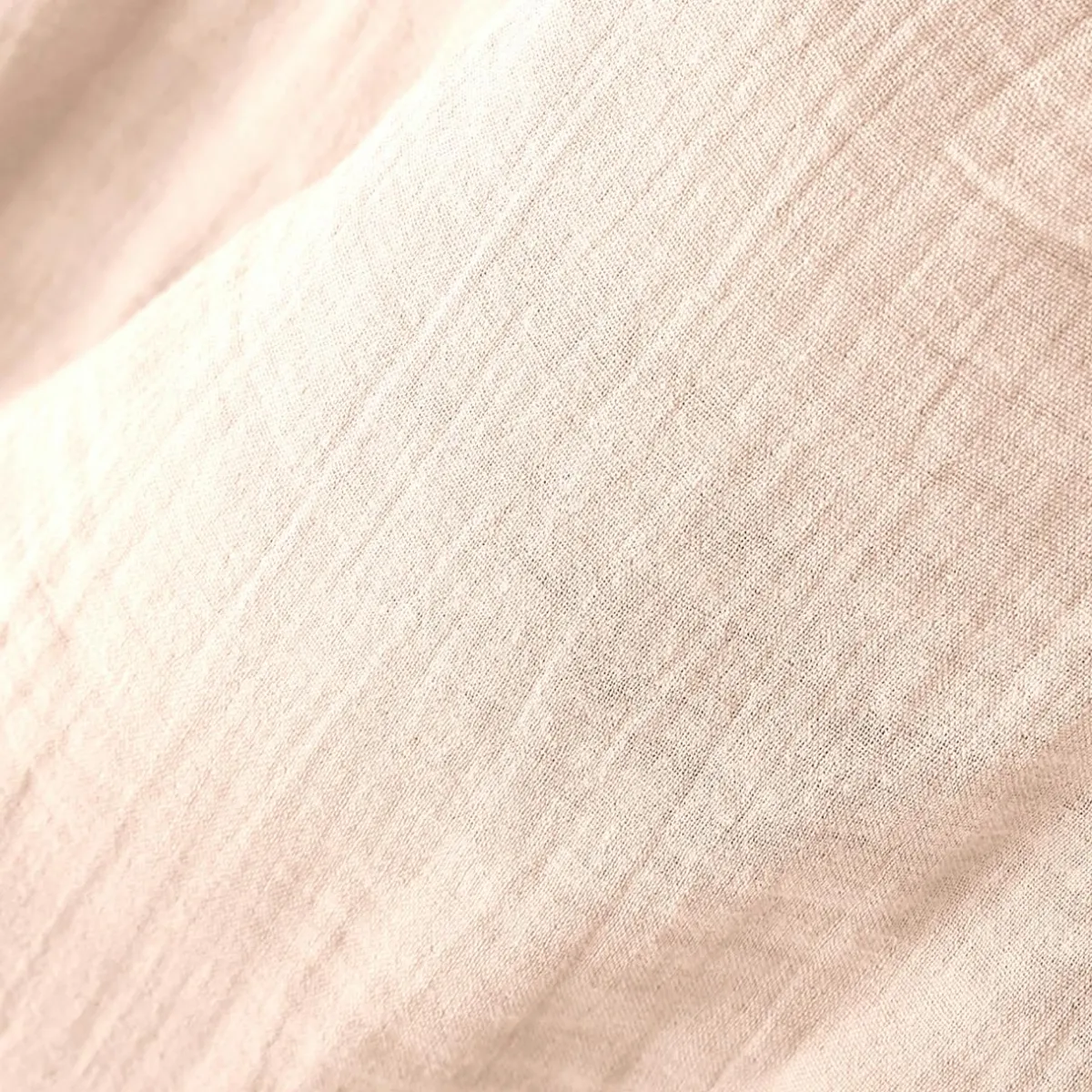 EMINZA Rideau gaze de coton galon fronceur (180 x 240 cm) Gaïa Rose poudré Sale