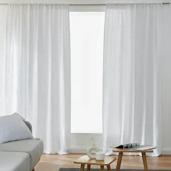 EMINZA Rideau gaze de coton galon fronceur (140 x 240 cm) Gaïa Gris nuage Gris clair Online