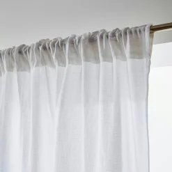 EMINZA Rideau gaze de coton galon fronceur (140 x 240 cm) Gaïa Gris nuage Gris clair Online