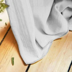 EMINZA Rideau gaze de coton galon fronceur (140 x 240 cm) Gaïa Gris nuage Gris clair Online