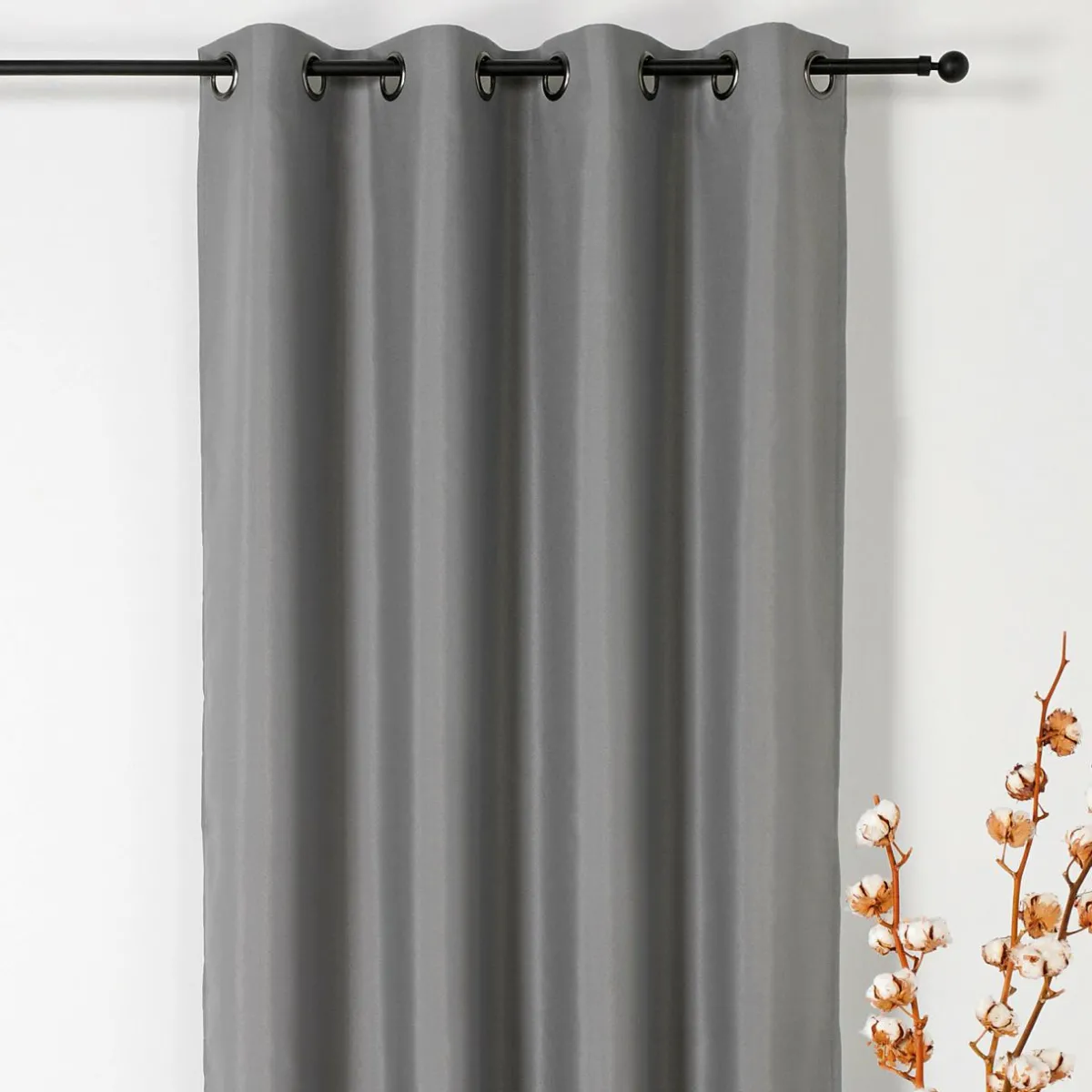 LINDER Rideau ignifugé (135 x 240 cm) Double Natte Gris Hot