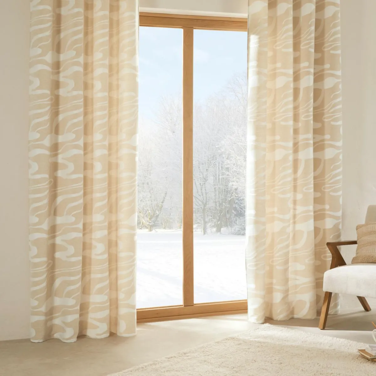 Atmosphera, cru017dateur d'intu017drieur Rideau œillets (140 x 260 cm) Madini Beige Clearance