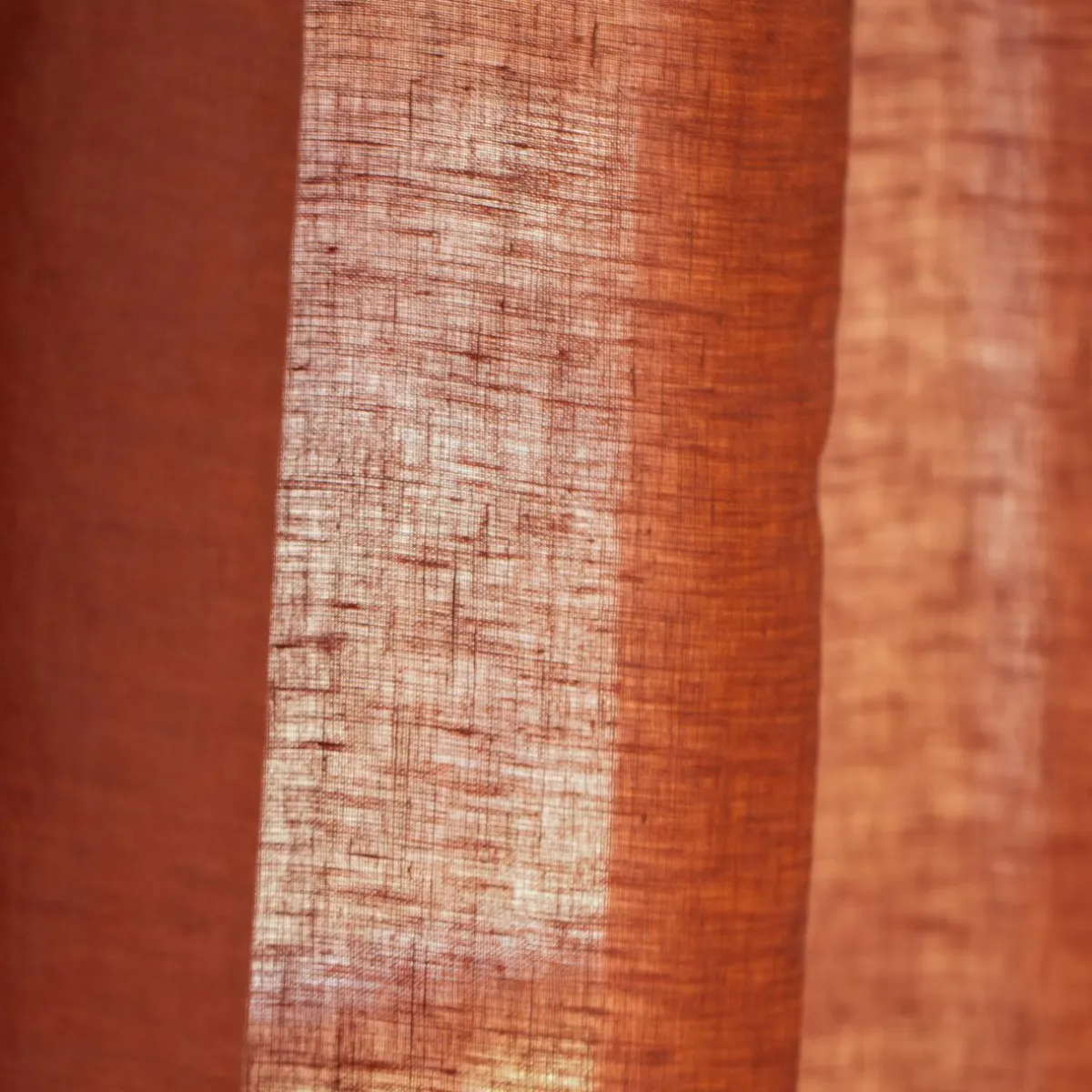 EMINZA Rideau lin lavé ajustable (140 x max 270 cm) Louise Terracotta Hot