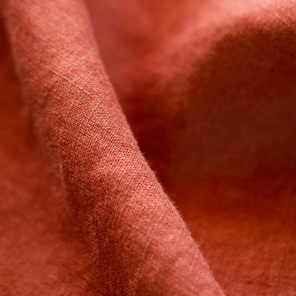 EMINZA Rideau lin lavé ajustable (140 x max 270 cm) Louise Terracotta Hot