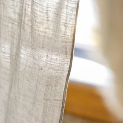 EMINZA Rideau lin lavé ajustable (140 x max 270 cm) Louise Beige Discount