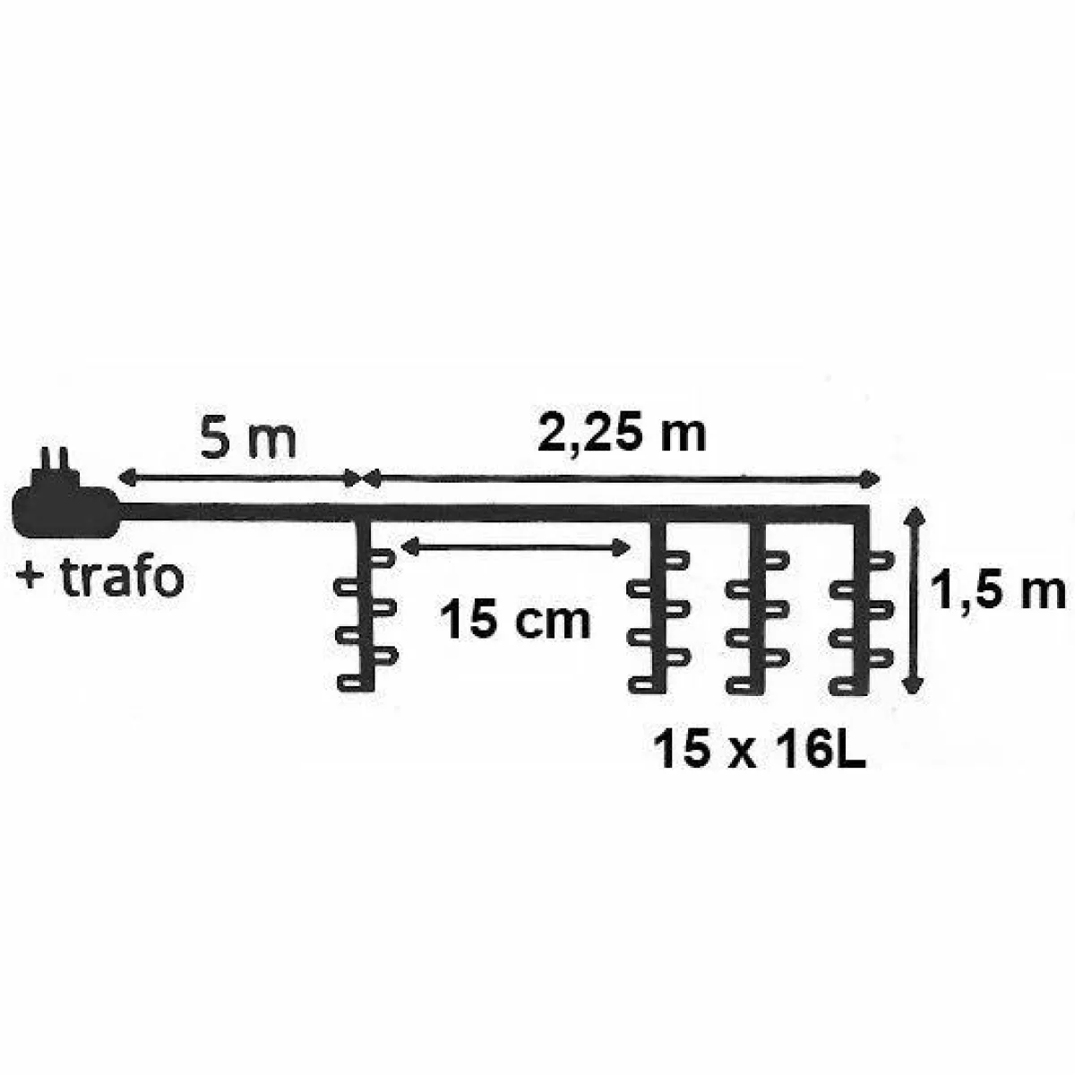 KAEMINGK Rideau lumineux H1,50 m L2,25 m 240 LED Super chaser Blanc chaud Best
