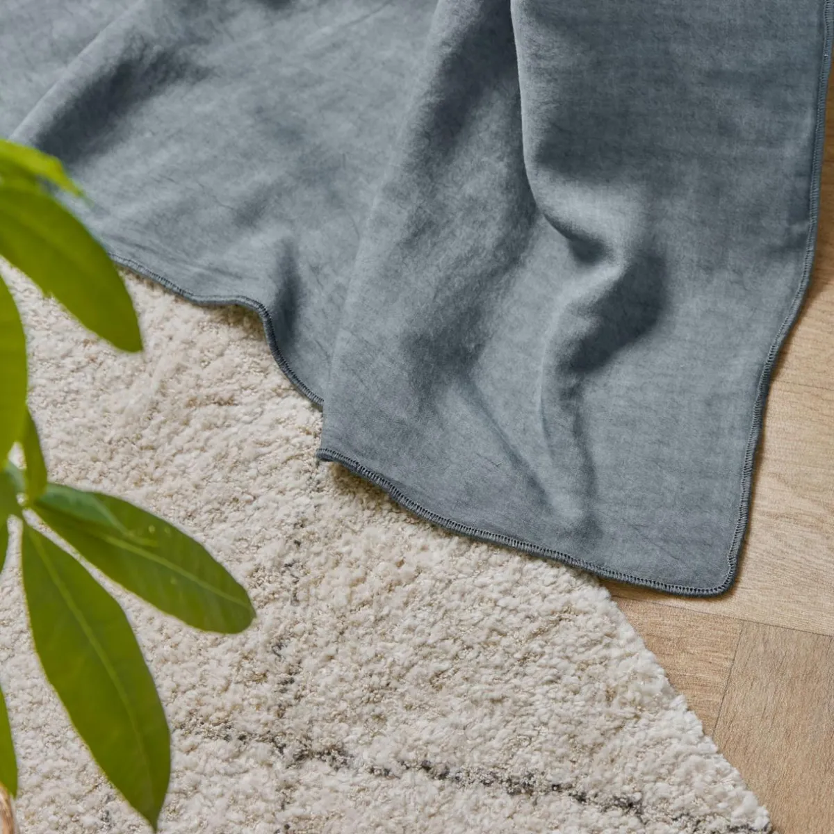 EMINZA Rideau lyocell Tencel™ ajustable (140 x max 270 cm) Olivia stone Bleu